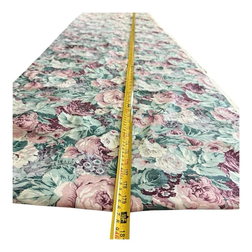 14+ Yds Vtg Joan Messmore Cranston Fabric Cabbage Rose Cottagecore Quilting Sew